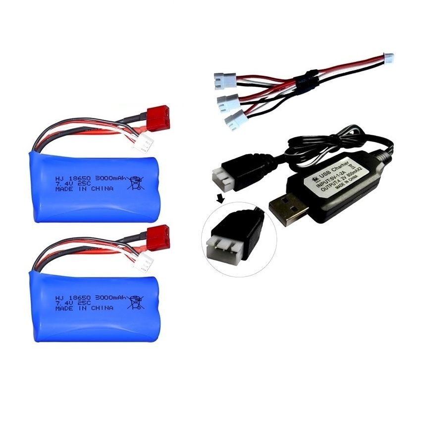 Batterie Pour Wltoys 144001 A959-B A969-B A979-B K929-B 12428 12423 10428 RC Voiture Pièces De Rechange 18650 2S 7.4V 3000mah lipo Batterie: Colorful