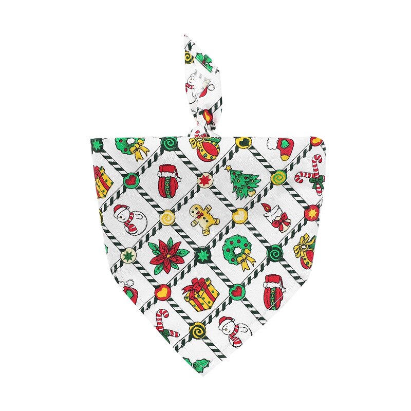 Écharpe de noël pour chat, accessoire ajustable, taille ajustable, pour cou de chien, à la , décoration pour animaux de compagnie, mignon: Green stripes