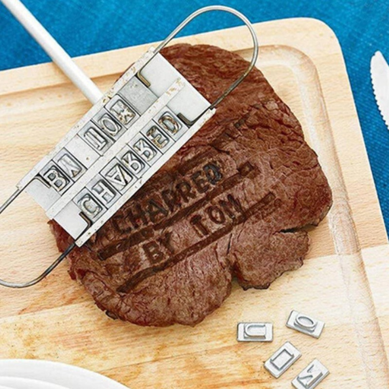 Bbq Branding Iron 55 Letters Diy Barbecue Brief Gedrukt Bbq Steak Tool Vlees Grill Vorken Barbecue Tool Accessoires Keuken Spullen