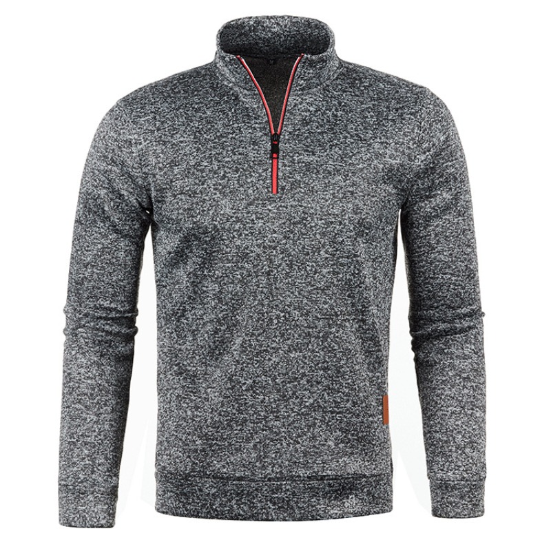 Höst herrtröjor med halv dragkedja långärmad enfärgad tröja med polotröja streetwear vinter varm jacka sportrockar: Xxxl / Himmelsblå