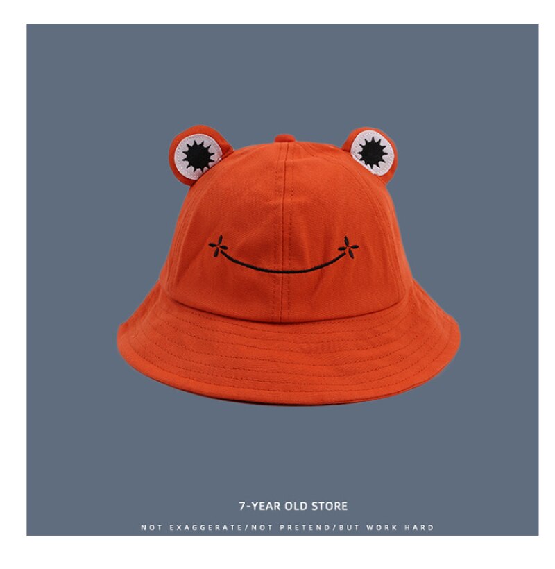 Cotton Cute Frog Bucket Hat Men Women Outdoor Foldable Fisherman Hat Sunscreen Fisherman Hat For Adult Women Sunscreen Summer