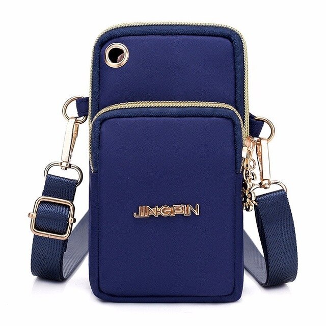 Yogodlns Waterproof Nylon Women Crossbody Phone Shoulder Bag Small Pouch Case Belt Casual Purse Wallet: Darkblue