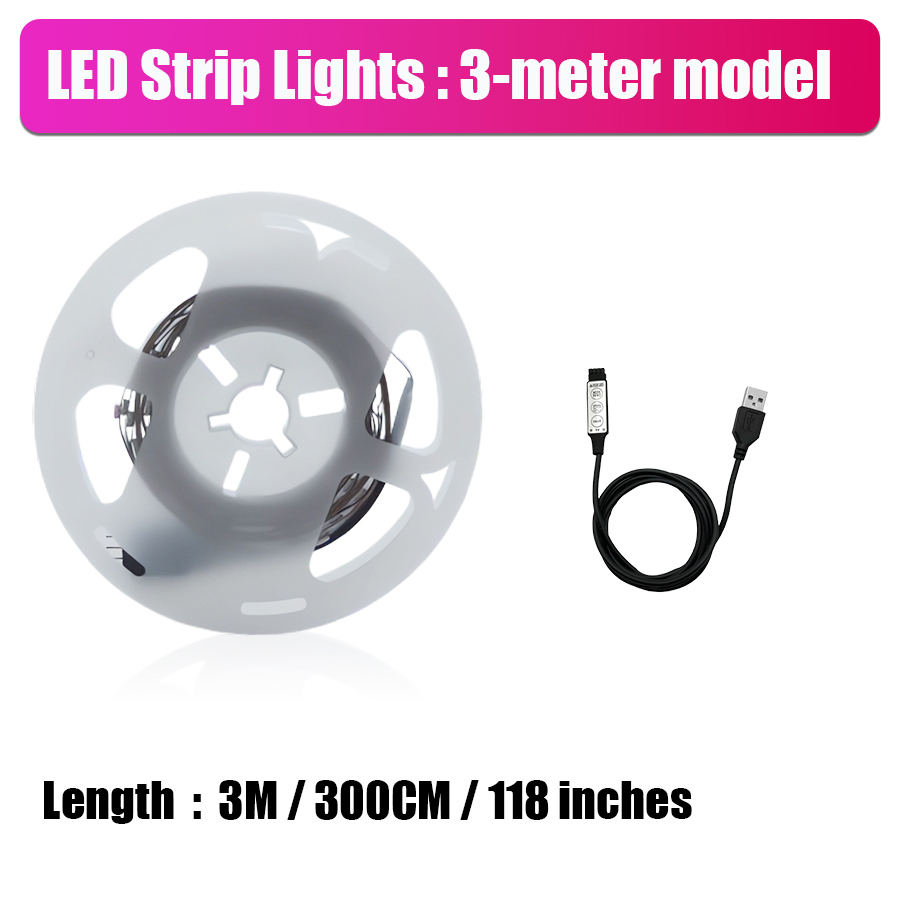 RGB Wireless LED Strip Lights | Intelligent Infrared Remote Control, Flexible Lighting Decoration for Living Room Atmosphere: Emitting Color8