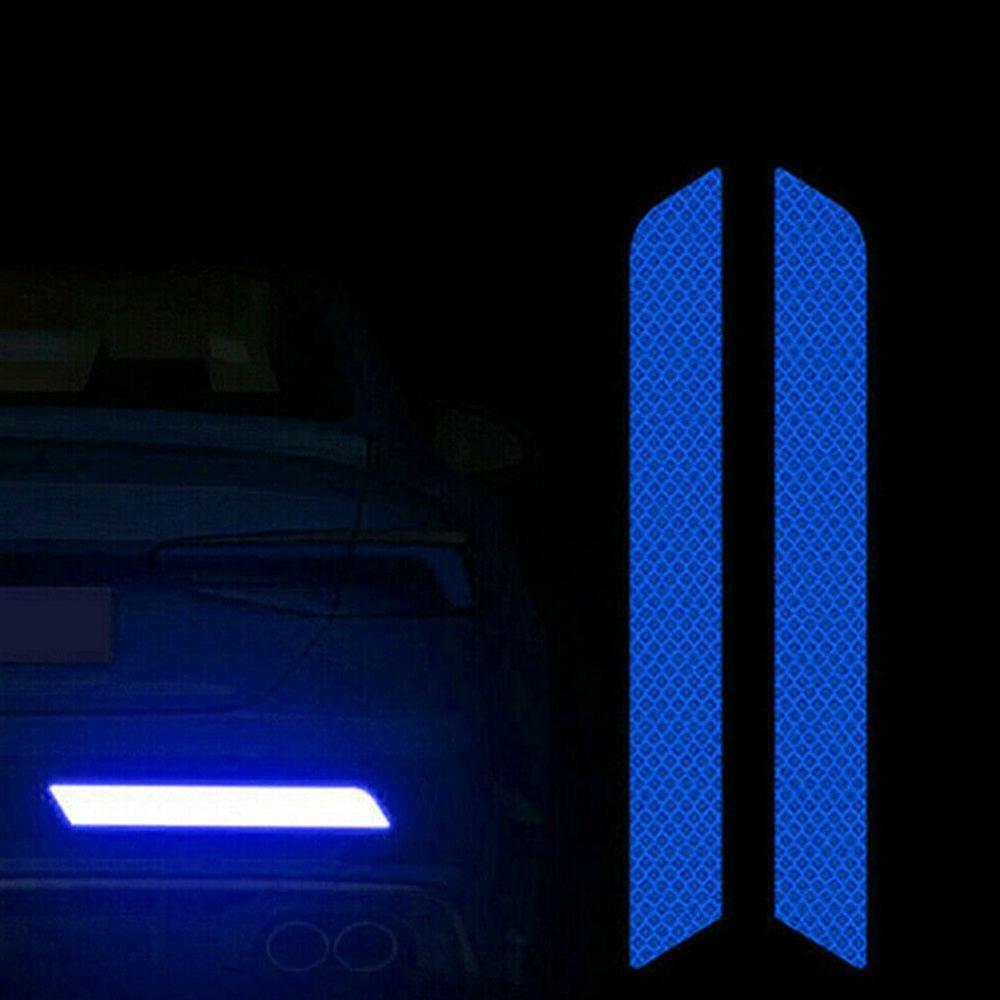 Nano Car Reflective Sticker Warning Strip Tape Traceless Car Warn Body Auto Trunk Exterior Car Sticker on Protective Access J9K9: blue