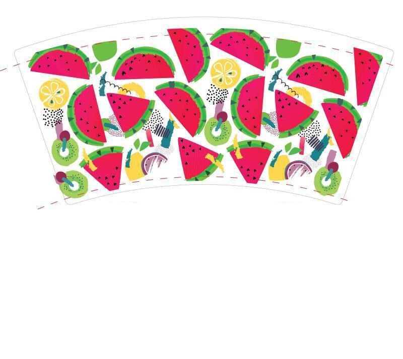 Watermeloen Feestartikelen Wegwerp Servies Set Platen Servet Cup Knifves Vorken Lepel Verjaardagsfeestje Baby Shower Decoratie: cups 10pieces