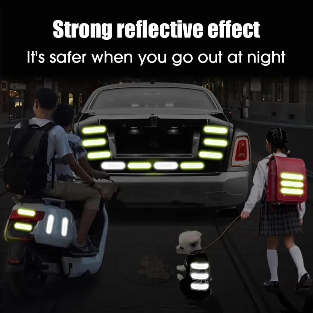10 Stück Universal--Sicherheitswarnung, reflektierende Aufkleber für Auto, reflektieren alle Lichtquellen, Motorradhelm-Aufkleber, Autoteile