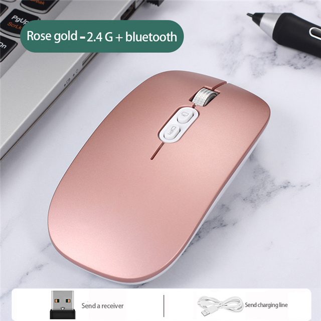 C-tyypin langaton hiiri tietokoneen bluetooth-hiiri hiljainen pc-hiiri ladattava ergonominen hiiri 2.4g usb-optinen hiiri kannettavaan tietokoneeseen: Hopea