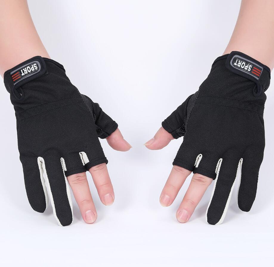 Guantes Unisex antideslizantes para exteriores, transpirables, para pesca en roca, mar, barco, playa, accesorios de pesca,: Negro