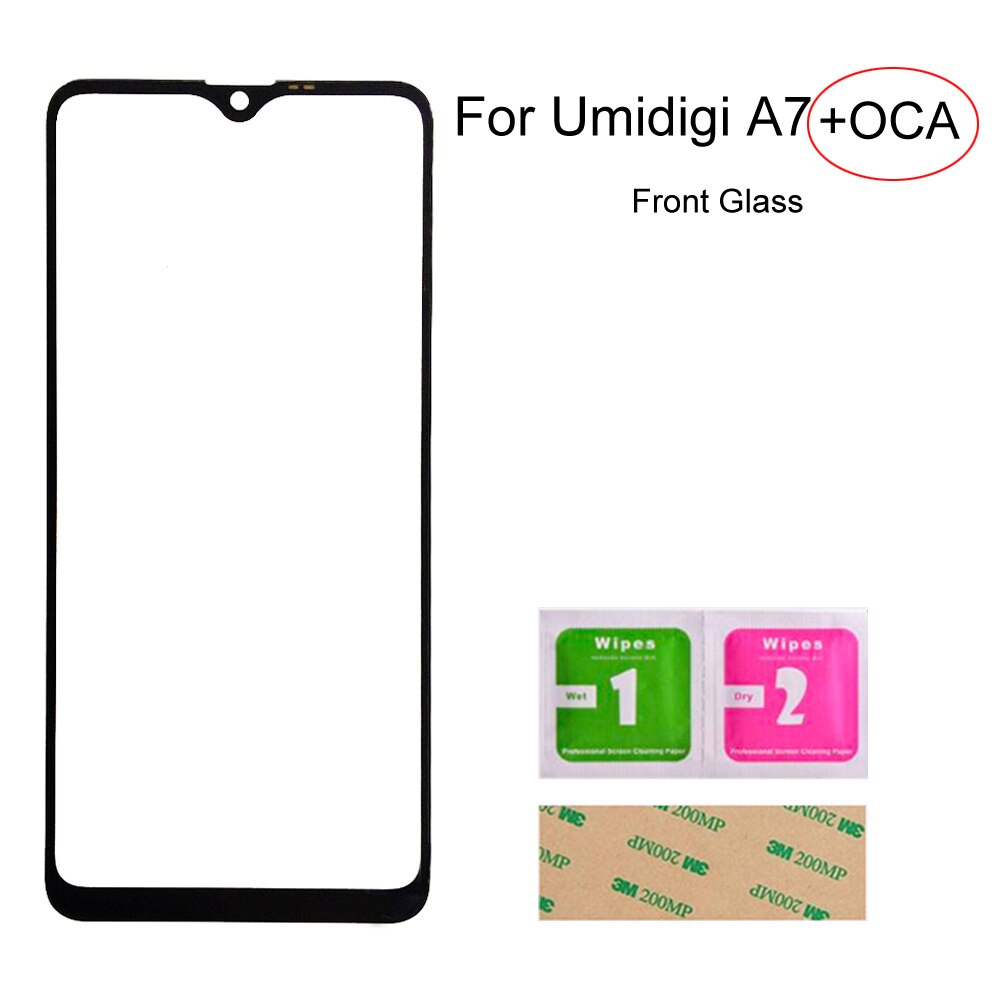 Panneau d&#39;écran tactile pour Umi Umidigi A7 Pro/A9 Pro, panneau en verre avant (sans écran tactile), pièces de réparation de téléphone portable, colle 3m: A7