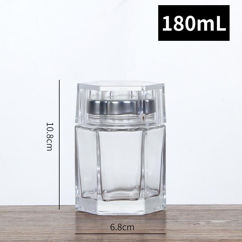 1 stücke 80/120/150/180/280 ml NEUE Hexagon/Runde Glas Gläser Mit Gold /silber Deckel glas lagerung flaschen gläser honig Süssigkeit Krug küche