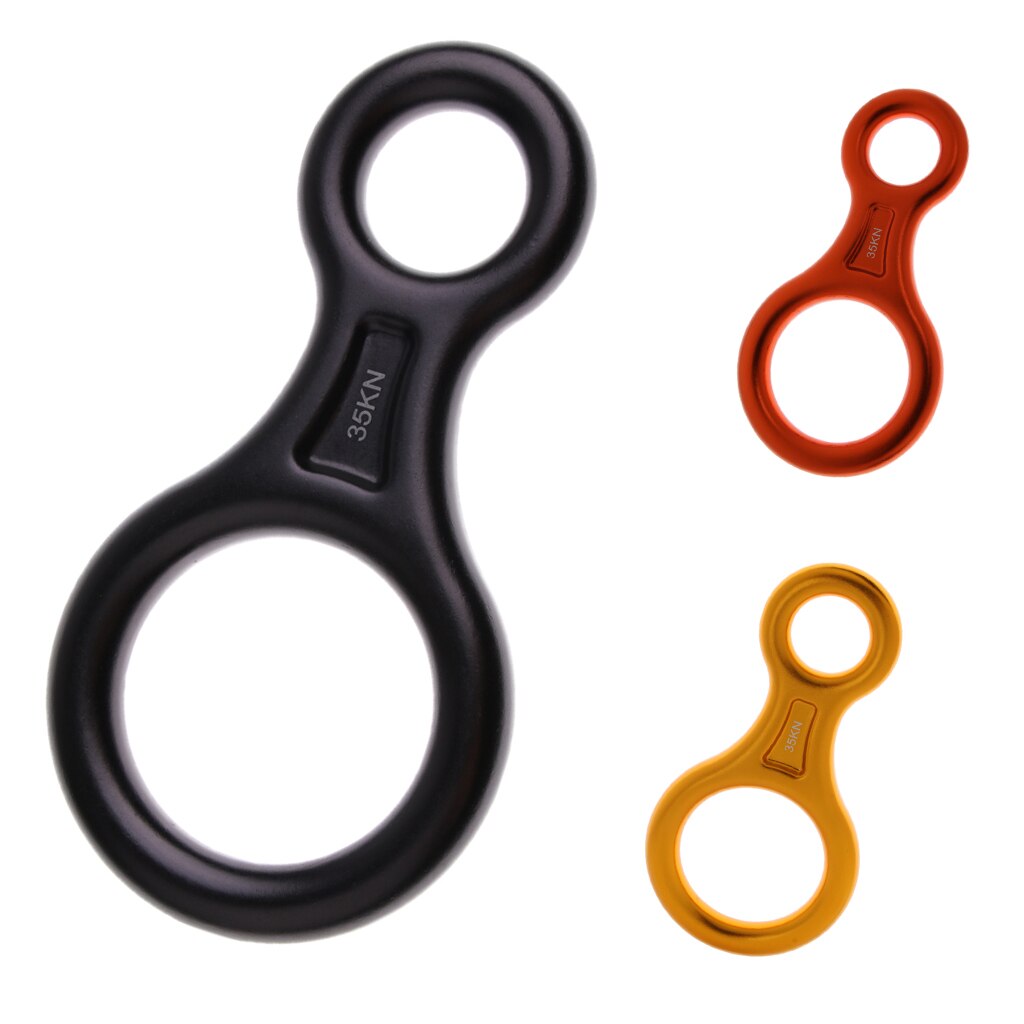 Safety 35kN Aluminum Figure 8 Descender For Climbing Rope Rappelling