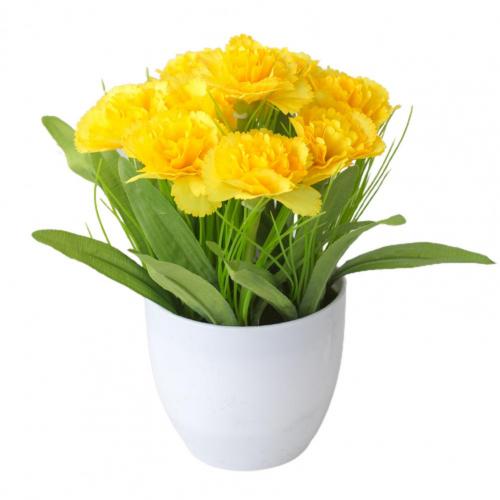 1 Set Artificial Plants Multi-use Handmade Plastic Artificial Plants Display Simulation flower set living room decoration: Yellow