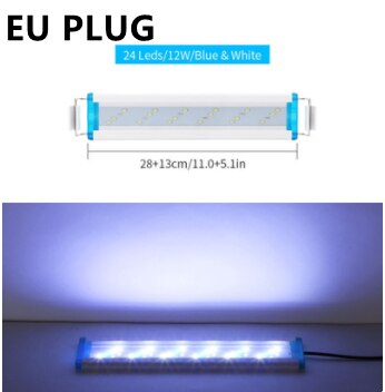 Super Slim LEDs Aquarium Lighting Aquatic Plant Grow Light 18-75CM Extensible Waterproof Bright Clip Blue Lamp Fish Tank 90-260V: Green