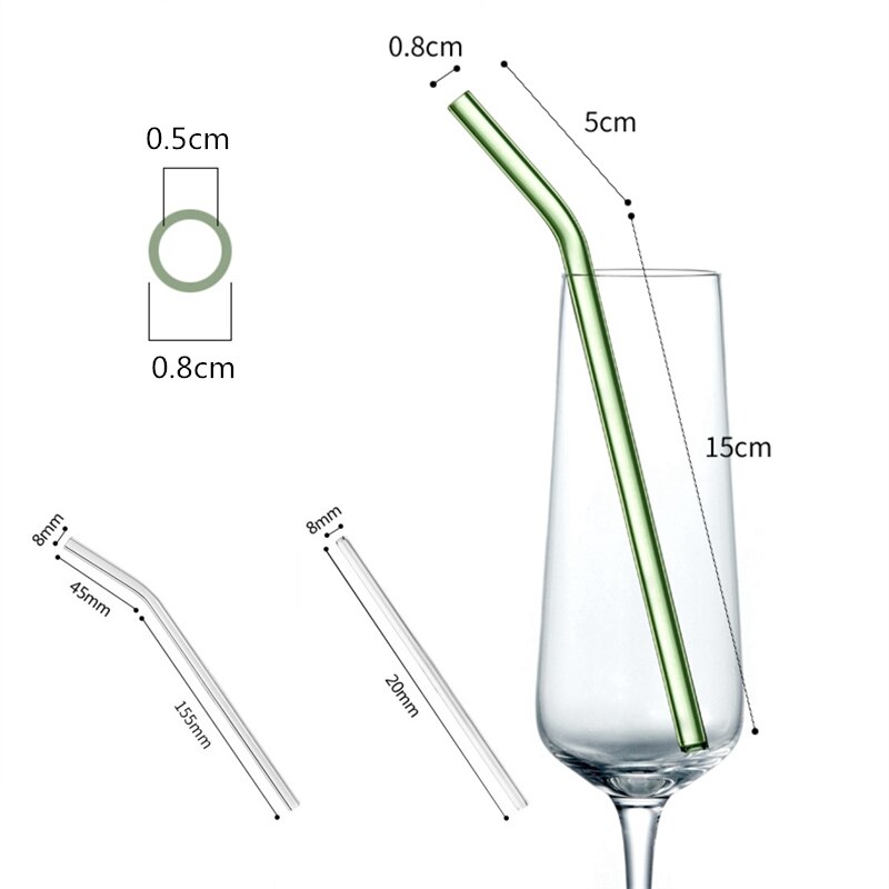 Opakovane použiteľné sklenené slamky smoothie slamka na pitie na mliečne kokteily mrazené nápoje sada slamiek na nápoje