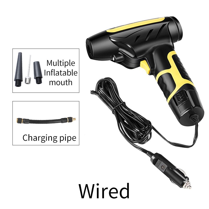 Portable Digital Handheld LED Smart Car Tire Inflator Electric Air Pump 150 PSI Repair Tool Accessories Air Compressor Pump: White