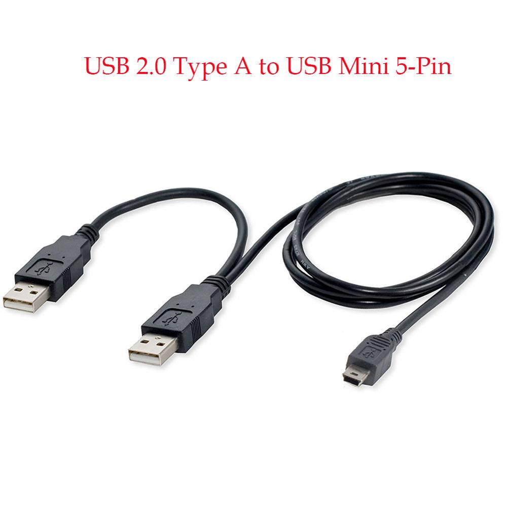 Dual Usb 2.0 Type A Naar Usb Mini 5-Pin Type B X1 Y Data & Power Kabel HJ55