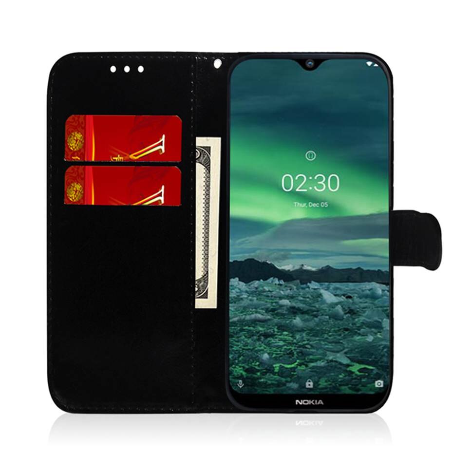 Glad oppervlak spiegel flip leren hoesje voor nokia 2.3 telefoonhoesje voor nokia 2.3 cover luxe flip portemonnee hoesje