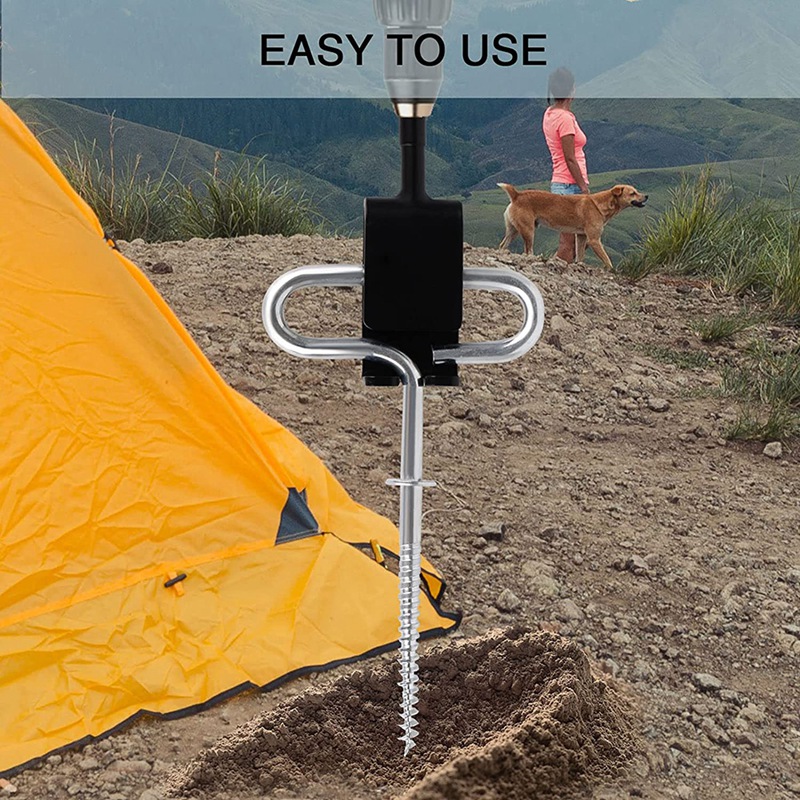 Universal Ice Anchor Kit, Ice Fishing Shelter Anchor Tool for Ice Insert Sewing, Ice Shelter Tent Fixer Accessory