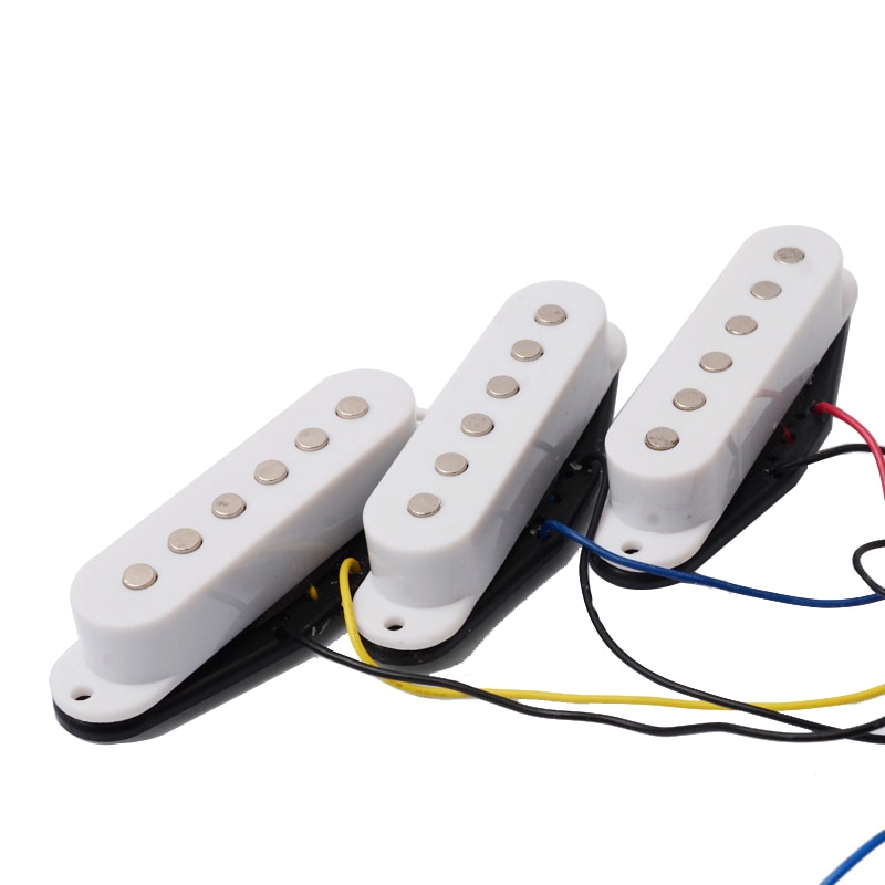 Electric Guitar Pickup Wiring Harness Prewired 5-way Switch 2T1V SSS Pickup for ST Electric Guitar Black-White