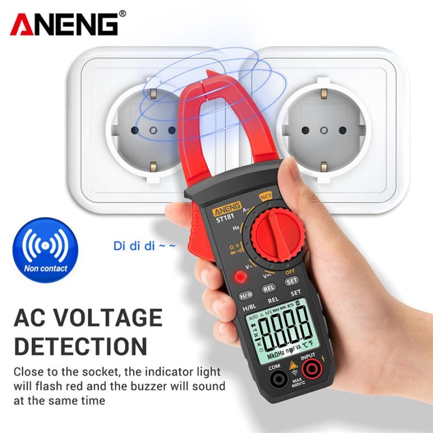 Portable ST181 Digital Clamp Ammeter Multimeter Automatic Range AC/DC Voltage Current Test Continuity Measure Tester