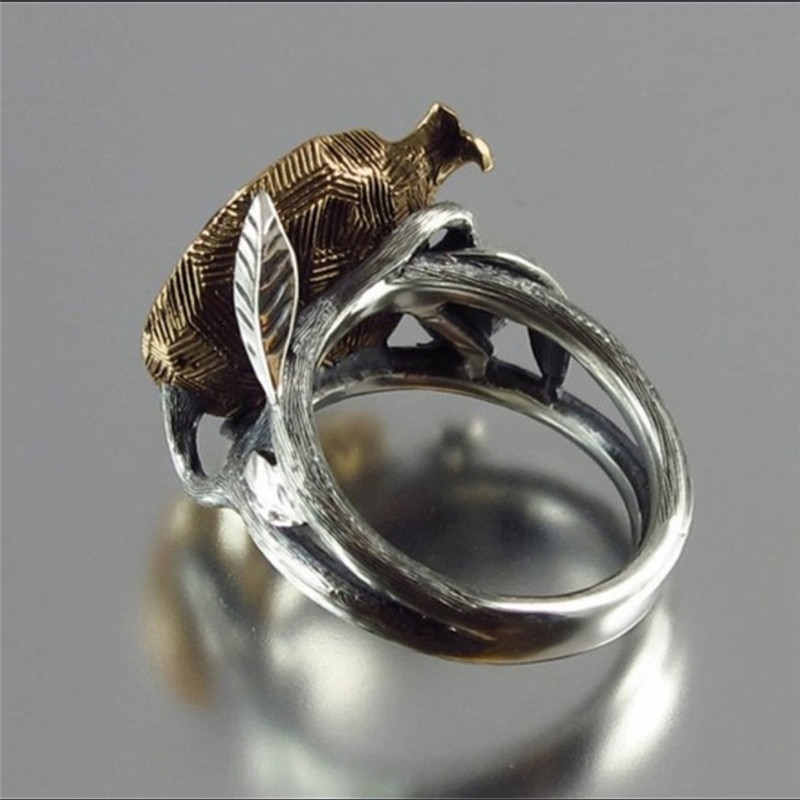 FDLK Vintage Bohemian Gold Bird's Nest Ring Opal Crystal Bird Egg Wedding Rings for Women Boho Gothic Jewelry