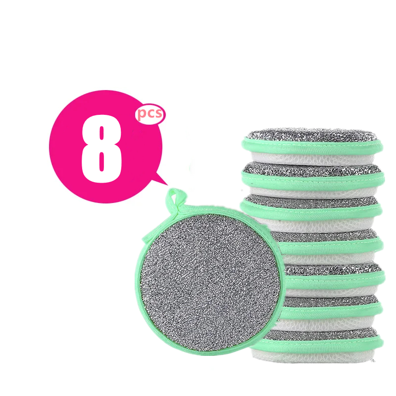 10-1PC Double Side Dishwashing Sponge Household Cleaning Tools Dish Brush Cleaning Supplies Pot and Dish Cleaning Sponges: black