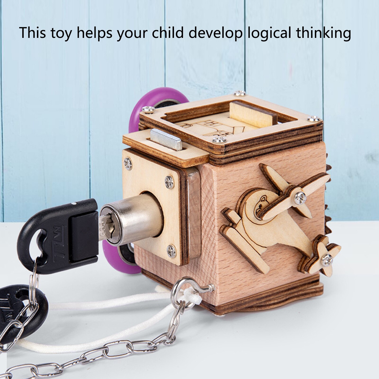 Banc de travail en bois pour enfants, ensemble d&#39;outils multicolores, Mini jouet de Simulation, maison de jeu d&#39;intelligence Interactive Parent-enfant: Busy block
