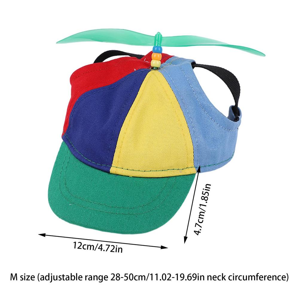 Cappello a elica per cani cappelli per sport tutto'aria aperta per animali domestici con fori per le orecchie cappello per cani cappello a cilindro per elicottero arcobaleno per piccoli cuccioli di gatti forniture per animali domestici: M / verde