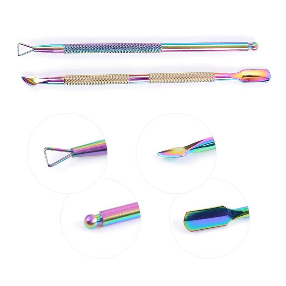 3PCS Stainless Steel Nails Cuticle Nipper Pusher Remover Polish Scrapper Set for Home Manicure Nail Care Tools