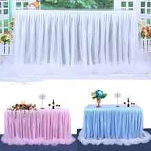 183 x 78cm tyl tutu bord nederdel til bryllupsfest xmas baby shower indretning diy 6ft tulle bord nederdel bordservice dækning bryllup dekor