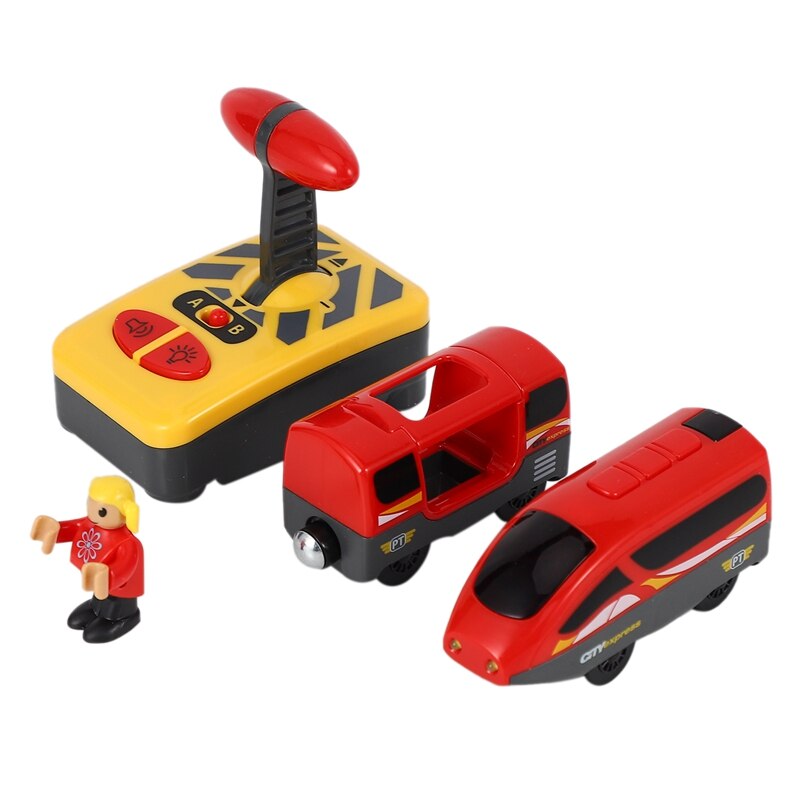 Mini Rc Auto Afstandsbediening Rc Elektrische Kleine Trein Speelgoed Set Kleine Treinen Speelgoed Aangesloten Met Houten Spoorlijn Interessante speelgoed