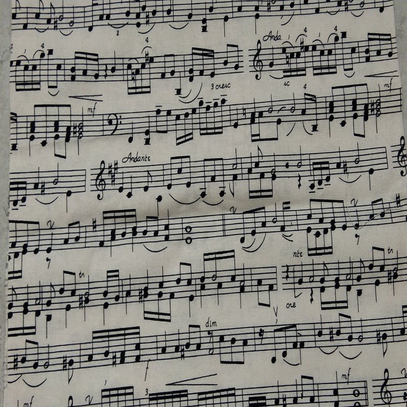 25X24Cm 4 Stuks Zwart Wit Music Note & Kerst Muzieknoot Vogel Gedrukt Katoen Stof Bundel Kleine maat Diy Naaien Patchwork