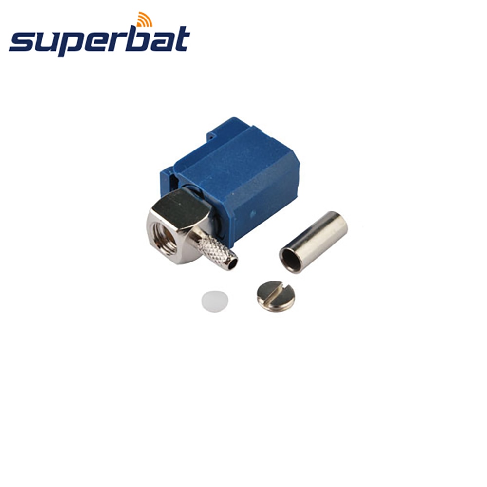 Superbat Fakra C Blauw Jack Crimp Rf Connector Ra Voor Gps Telematica Of Navigatie MFD2 RNS2 RNS-E Voor RG316 RG174 LMR100