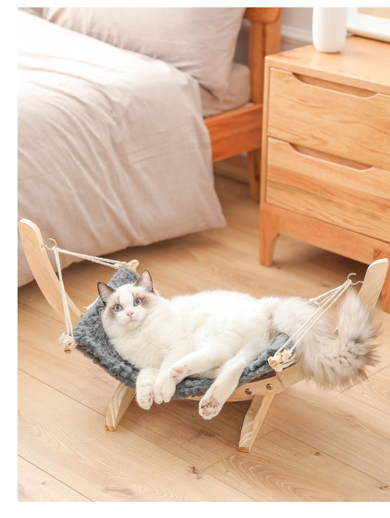 Warme houten fleece kattenhuis, bed, hangmat, schommelbed, kattenspeelgoed, huisdiermeubel