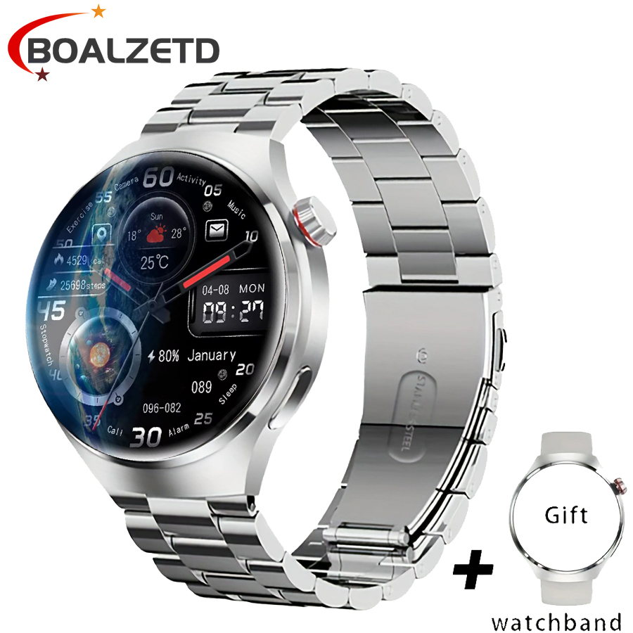 2025 Nuovo orologio 4 pro accorto guarda per uomo donna regalo in sport SmartWatch design definitivo Bluetooth chiamata telefonica orologio da polso cinturino GPS: Blu