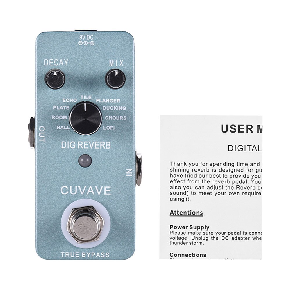 Digital Reverb Guitar Effect Pedal True Bypass Electronic Music Equipment Accessories Attachment