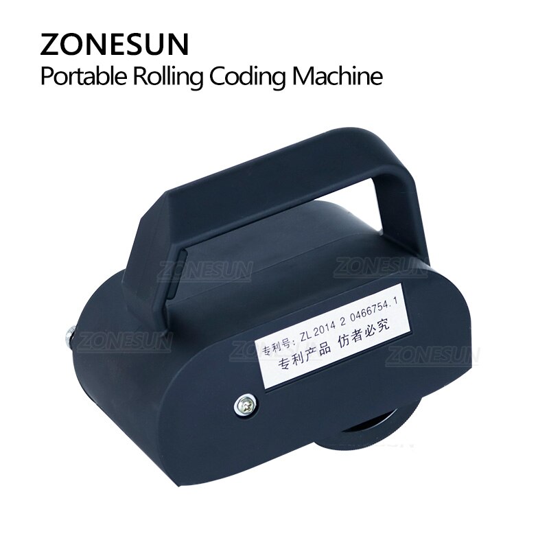 ZONESUN Handheld Expire Date Printer Machine Batch Number Coder Portable Rolling Coding Machine for cartons Box