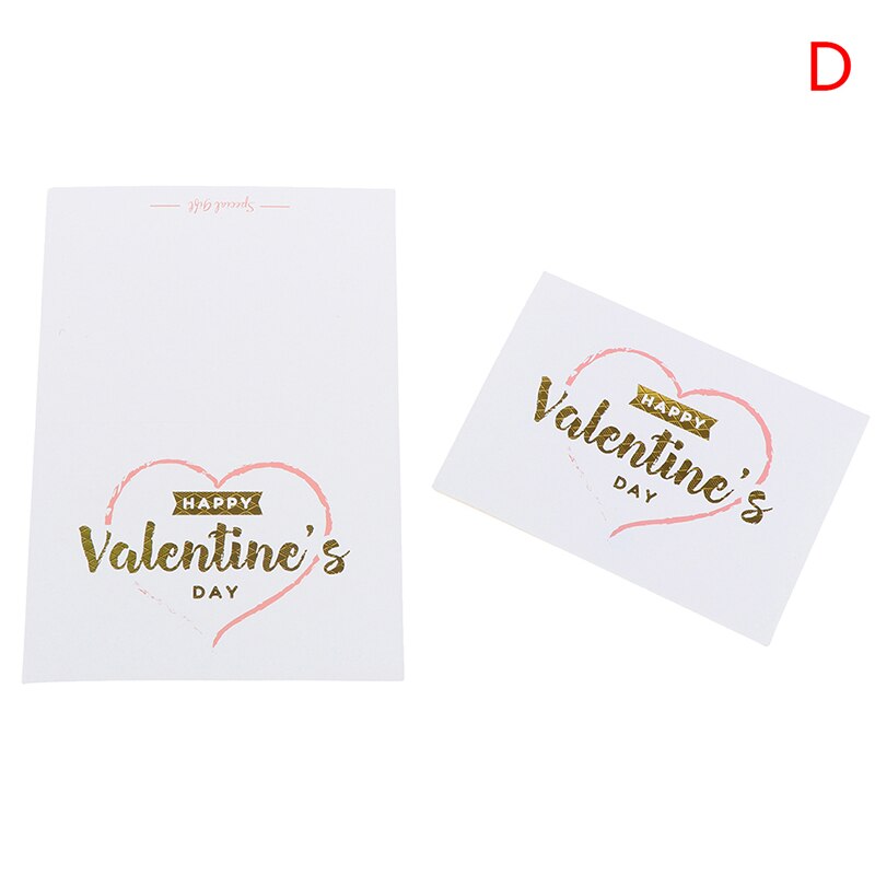 Tarjeta de felicitación creativa de 10 Uds., tarjeta de felicitación para boda, Mensaje de flores para el Día de San Valentín, tarjeta de agradecimiento, decoración para de cumpleaños: D