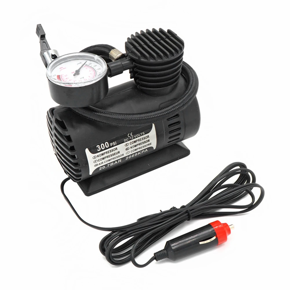 1 sett bærbar elektrisk luftkompressor til bil 12v 300 psi bildekkpumpe luftkompressor elektrisk bilpumpe biltilbehør: Default Title