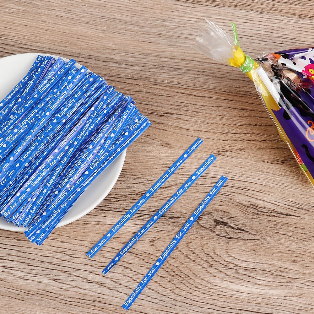Bolsa para envolver , embalaje de corbata, panadería, de boda, bolsa para galletas y dulces, lazos de giro, especialmente para ti, suministros de herramientas de embalaje DIY, 200 Uds.