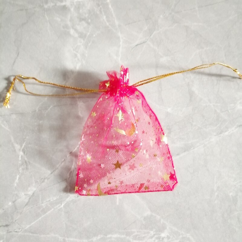 500 sztuk Star Moon Organza torby na prezenty woreczek na etui na biżuterię Mini saszetka sznurek do przechowywania opakowanie biżuterii na torebki torby ekspozycyjne