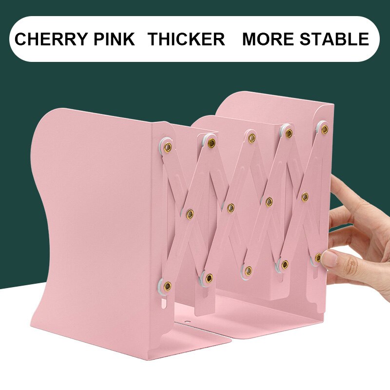 Support de rangement de livres rétractable pour étudiants, et pliable, pour papeterie de bureau et d'école: pink (19.2x50cm)