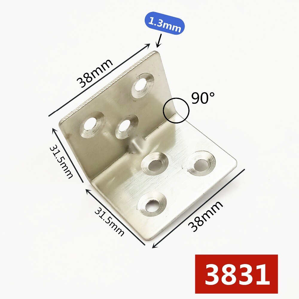 6 Gaten Verdikte Rvs Hoek Hoek Haakse Beugel Metalen Meubelbeslag 90 Graden Frame Board Ondersteuning