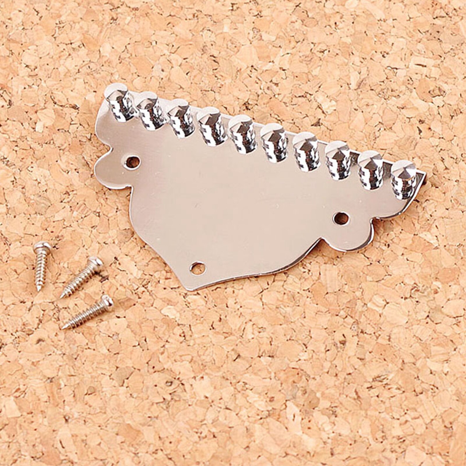 Chrome Plated Mandolin Tailpiece for 10 String Mandolin Replacement Musical Instrument Parts with Screws 70.5x42mm
