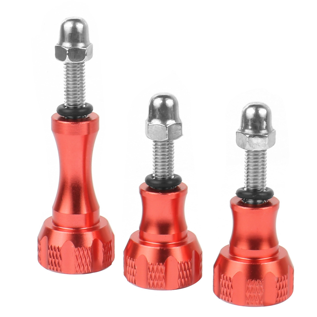 Aluminum Alloy Bolt Nut Thumb Screws Mount 1xLong 2xShort CNC for GoPro Hero 10 9 8 7 Black Max for DJI Osmo Action Sjcam Camera: Red