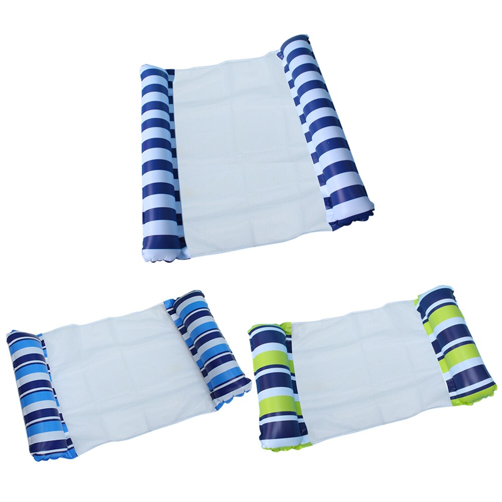 Pvc Water Hangmat Fauteuil Streep Mesh Opblaasbare Drijvende Bed Luchtbed