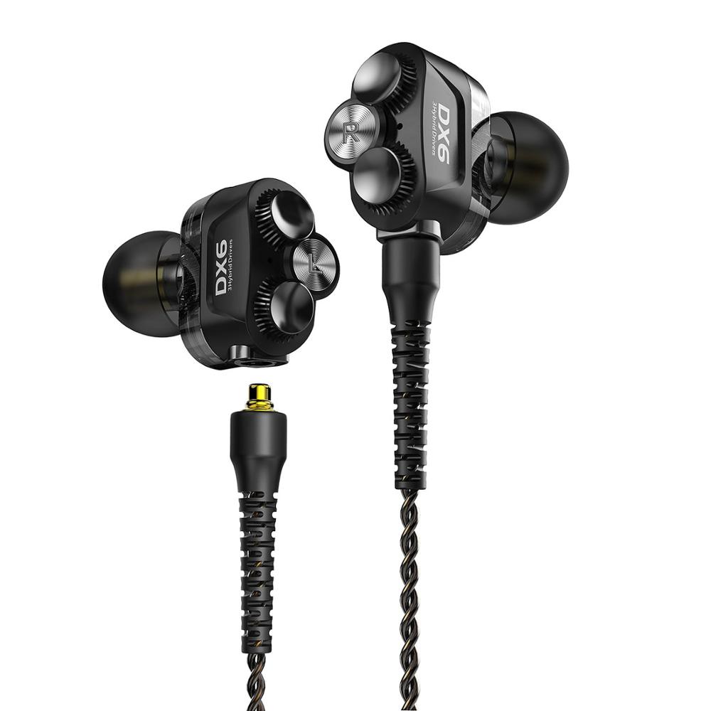 Dx6 afneembare sport oordopjes, combineerbare bluetooth oordopjes type c, bekabelde in-ear oordopjes met stereobas voor huawei xiaomi: Zwart met microfoon