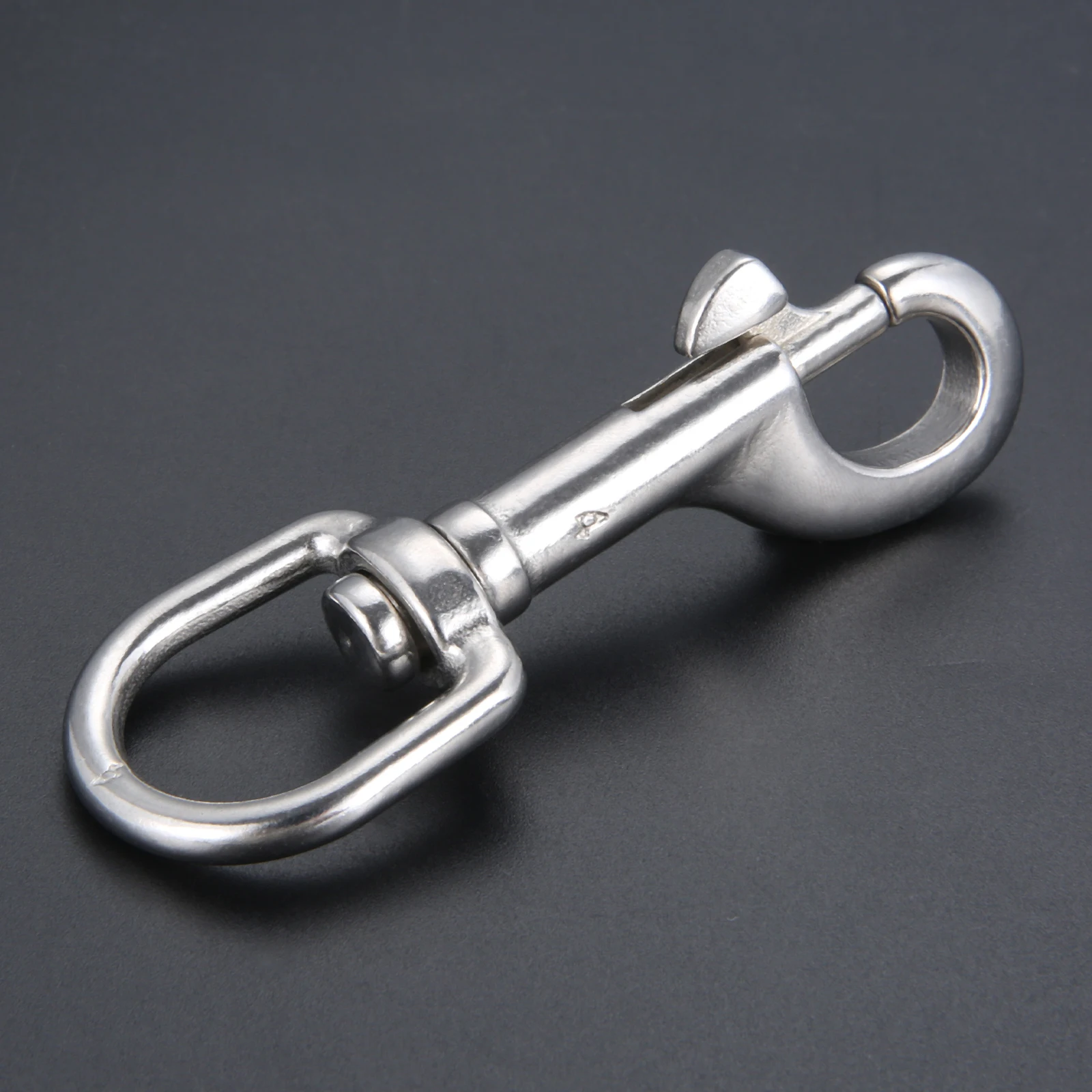 1pc Swivel-Eye Bolt Snap Hook Marine Grade 316 Stainless Steel Rotate Oval Ring Spring Loaded 65/72/91/100mm Pet Leash Diving: Silver