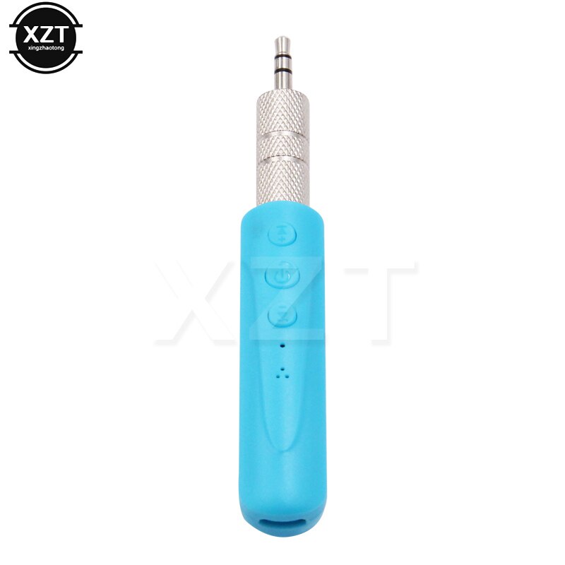 Bluetooth AUX 3.5mm Jack Bluetooth Receiver Handsfree Call Bluetooth Adapter Car Transmitter Auto Music Receivers: Blue