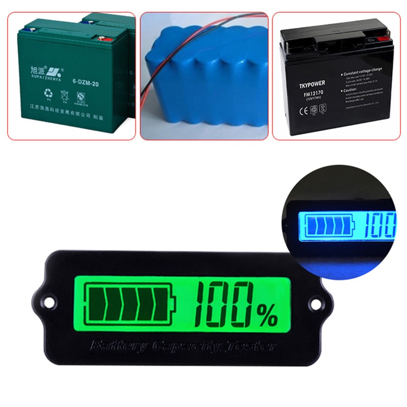 12V 24V 36V 48V LCD car Acid Lead Lithium Battery Capacity Indicator Digital Voltmeter Voltage Tester